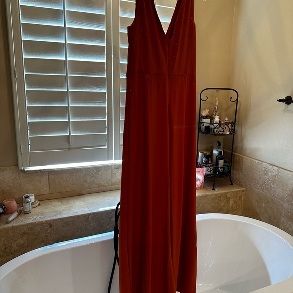 EVER pretty Orange gown with silver accents NWT US12 - Picture 4 of 7